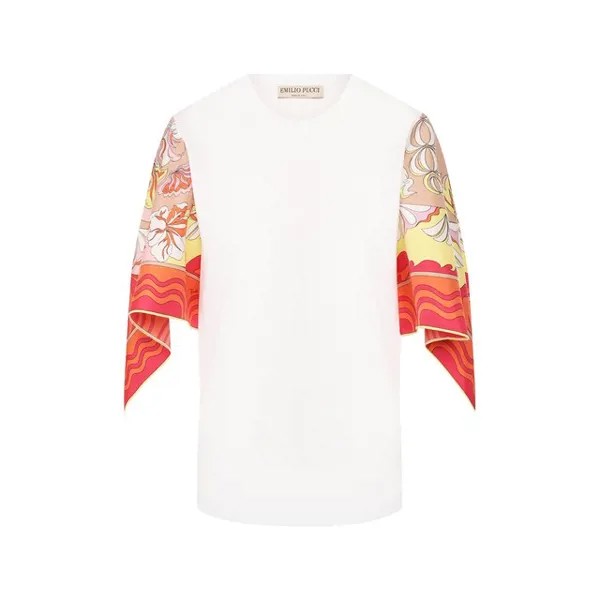 Футболка из смеси хлопка и шелка Emilio Pucci