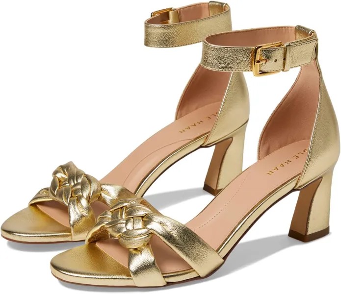 Босоножки Adella Braided Sandal 65 mm Cole Haan, цвет Gold Leather