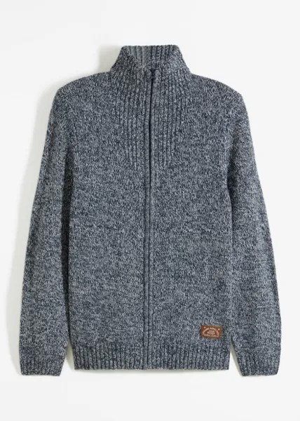 Кардиган с воротником стойкой из переработанного полиакрила John Baner Jeanswear, синий
