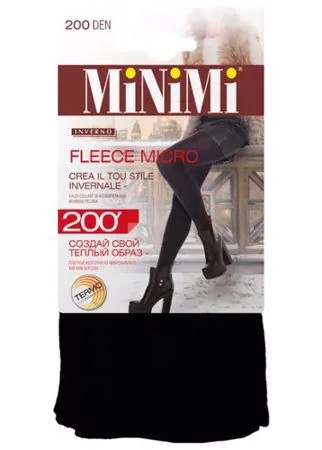Колготки MiNiMi Fleece Micro, 200 den, размер 2-S/M, nero (черный)