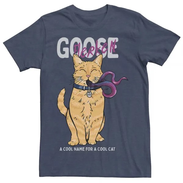 Мужская футболка Marvel Captain Marvel Goose с крутым именем для кота в мультяшном стиле с графикой