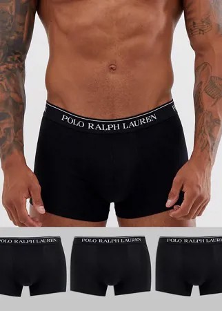 Черные боксеры-брифы Polo Ralph Lauren - Набор из 3 пар со скидкой-Черный