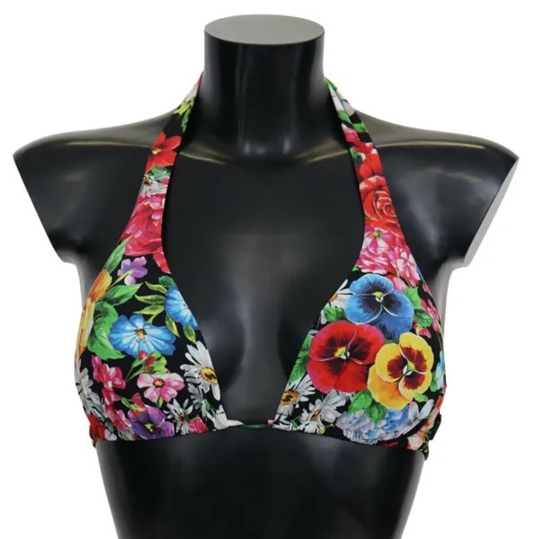 DOLCE - GABBANA Верх бикини, разноцветный купальник с цветочным принтом IT1 / XS Рекомендуемая розничная цена 300 долларов США