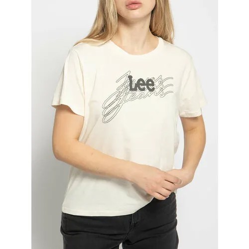 Футболка Lee, размер XS, бежевый, экрю