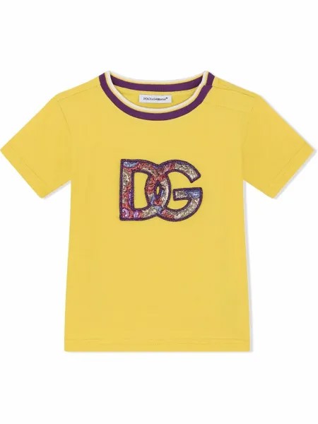 Dolce & Gabbana Kids футболка с вышитым логотипом