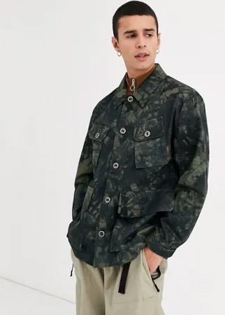 Куртка с камуфляжным принтом ASOS DESIGN-Зеленый цвет