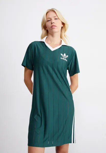 Платье из джерси ADICOLOR 3-STRIPES PINSTRIPE adidas, зеленый