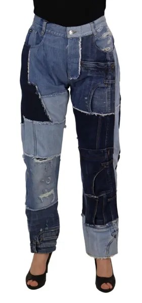 Джинсы DOLCE - GABBANA Разноцветные лоскутные джинсы с высокой талией IT46/US12/XL 2200 долларов США