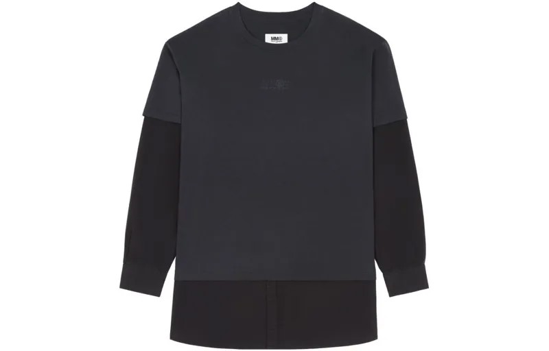 Многослойная хлопковая рубашка Mm6 Maison Margiela, черный