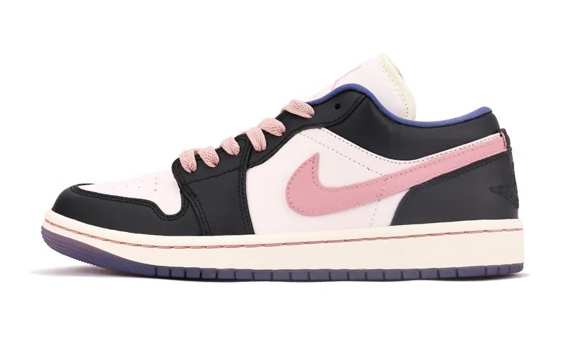 Кроссовки Air Jordan 1 Vintage Basketball Shoes Women's Low-top Black/Pink, черный/розовый
