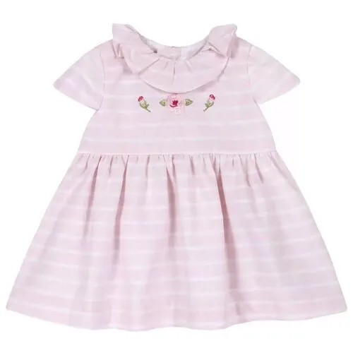 Платье Chicco для девочек, в полоску, размер 092, цвет розовый