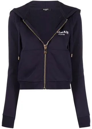 Balmain худи на молнии с логотипом