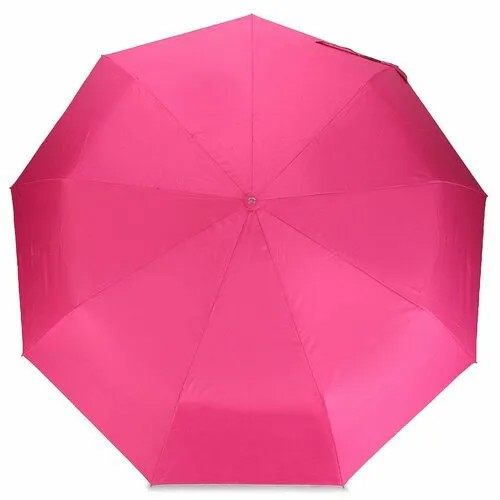 Зонт Dolphin, автомат, 3 сложения, купол 100 см., 9 спиц, чехол в комплекте, для женщин, розовый