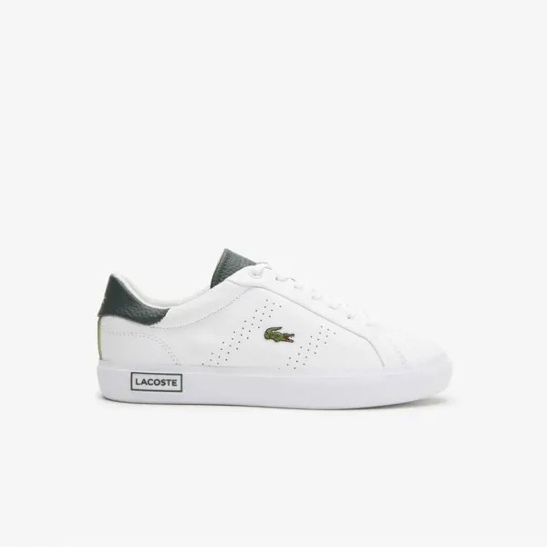 LACOSTE Женские кроссовки Power Coat 2.0 Leather Heel Pop Sneakers [Белый]