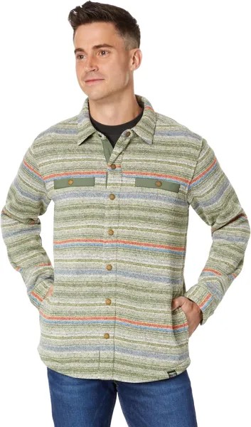 Куртка Sweater Fleece Shirt Jacket Print Regular L.L.Bean, цвет Marsh Olive Stripe