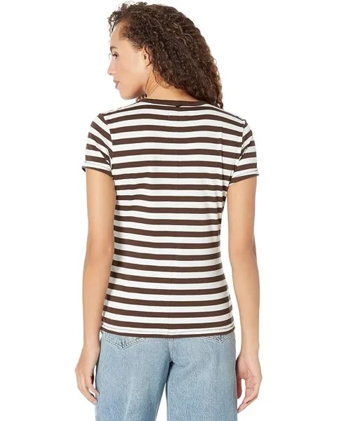 Футболка Outerknown Sojourn Boy Tee, цвет Java/Bright White Stripe