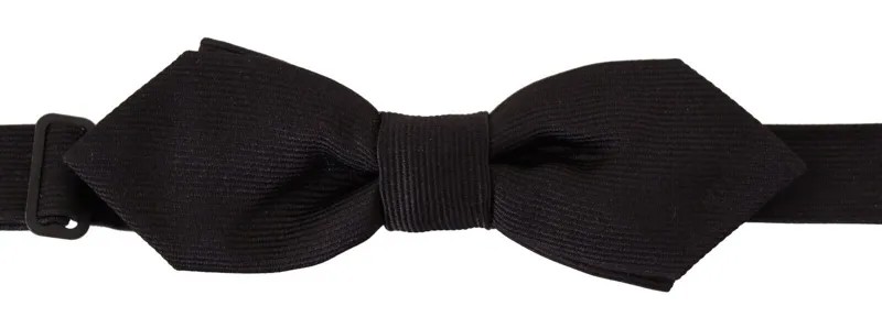 Мужской галстук-бабочка DOLCE - GABBANA, черный, 100% шелк, с регулируемым воротником, папийон, рекомендуемая розничная цена 200 долларов США.