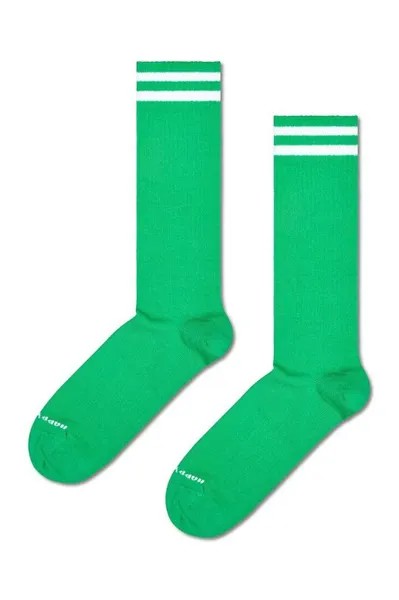 Тонкие однотонные носки Sneaker Crew Happy Socks, зеленый