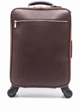 Brunello Cucinelli кожаный чемодан на колесиках