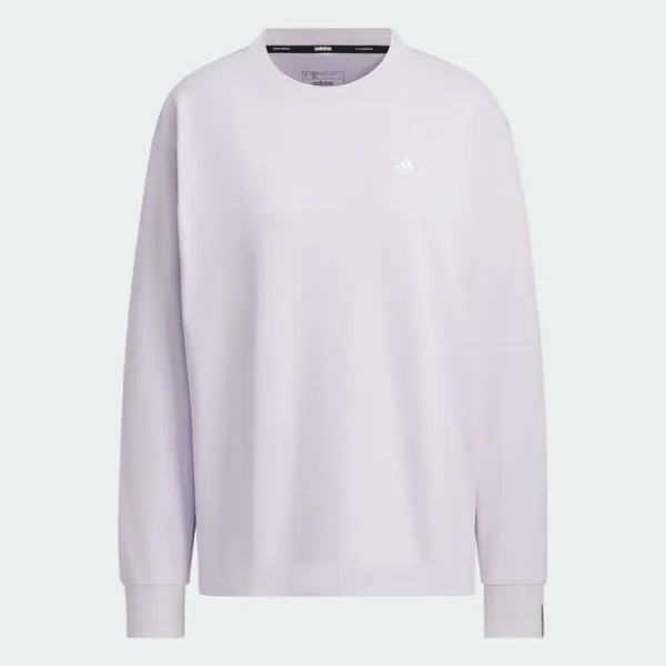 Лонгслив Adidas Essentials Plus Small Logo, серебристо-сиреневый
