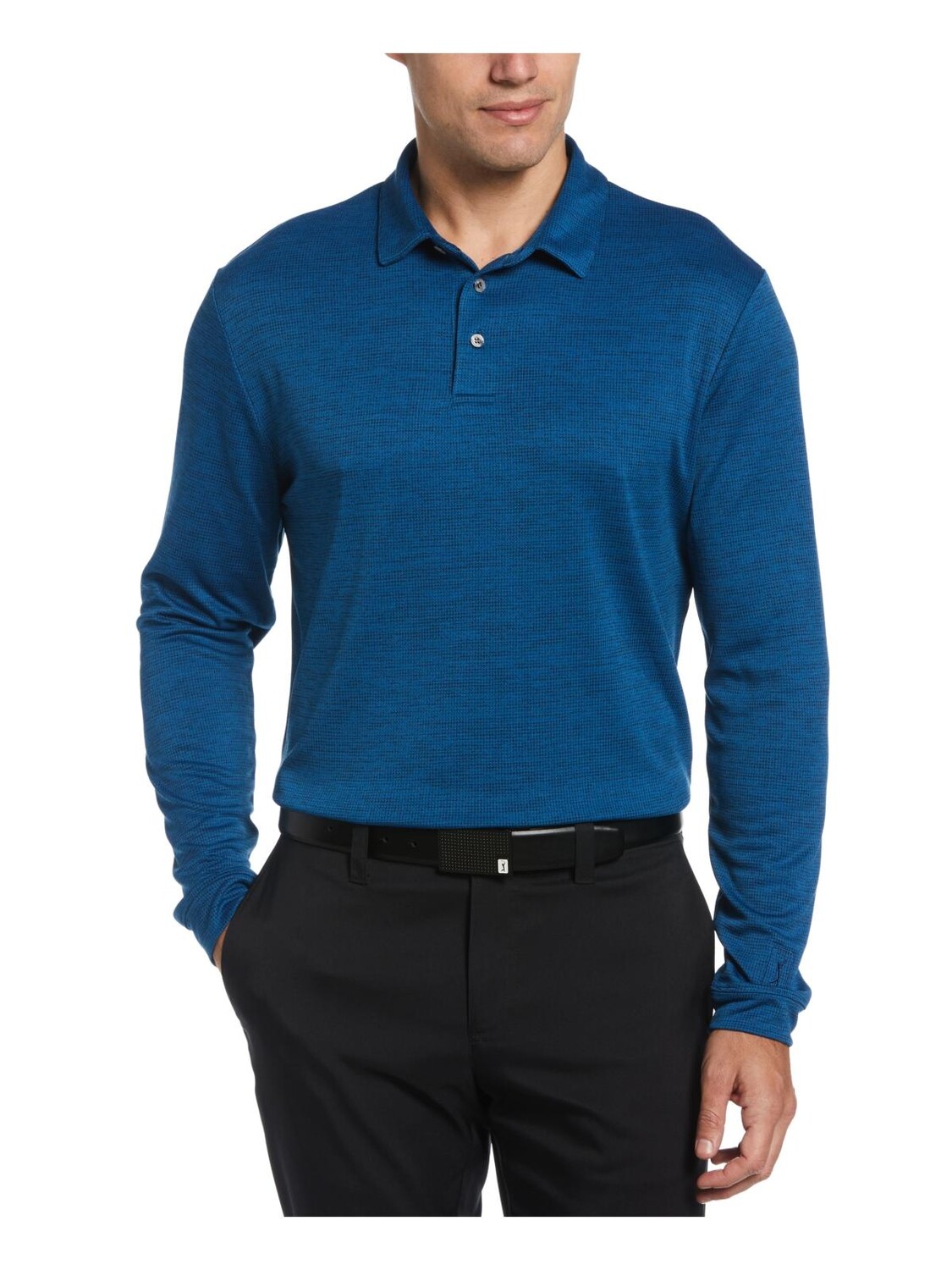 Мужская рубашка-поло для гольфа с длинным рукавом PGA Tour, цвет Dark Blue Grouper Heather