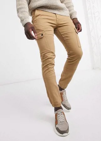 Светло-коричневые зауженные брюки карго Celio-Коричневый