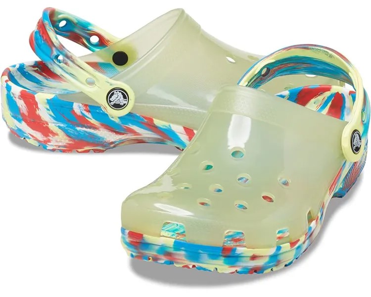 Сабо Crocs Classic Translucent Clog, цвет Sulphur/Multi Marbled