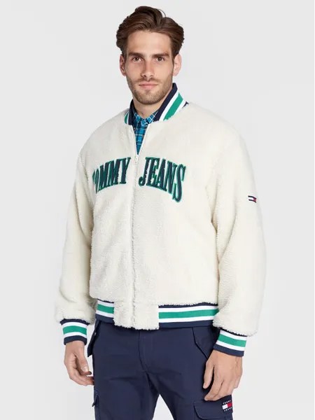 Бомбер свободного кроя Tommy Jeans, экрю
