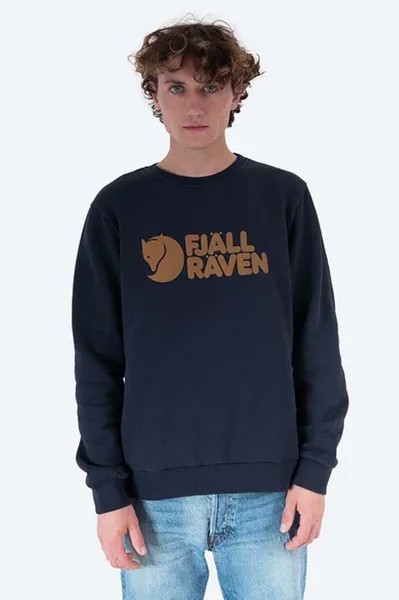 Хлопковая толстовка Fjällräven Logo Sweater Fjallraven, темно-синий