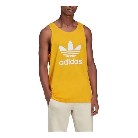 Майка Adidas Alphabet Logo Printing Round Neck Sports Gold Color Vest, Желтый