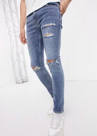 Синие супероблегающие джинсы New Look-Синий