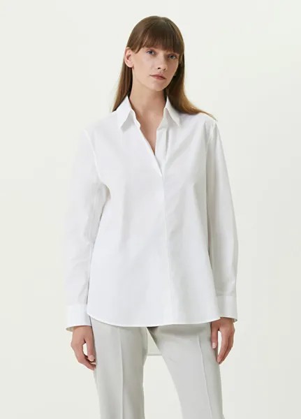 Белая классическая рубашка с воротником Lanvin