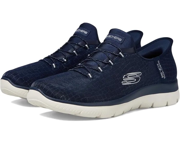 Кроссовки SKECHERS Summits-Classy Night Hands Free Slip-Ins, цвет Navy/Silver