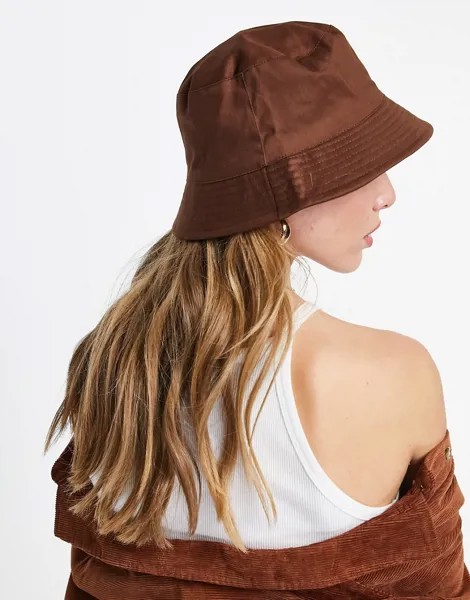 Темно-коричневая парусиновая панама ASOS DESIGN-Коричневый цвет