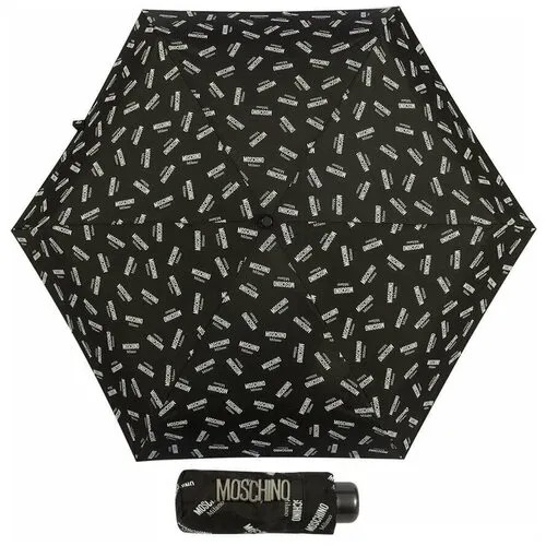 Зонт складной Moschino 8018-SUPERMINIA Logo Black
