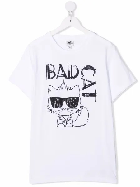 Karl Lagerfeld Kids футболка с принтом Bad Cat