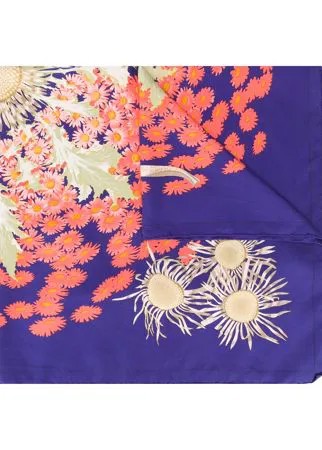 Hermès платок Fleurs et Carlines 1970-х годов pre-owned