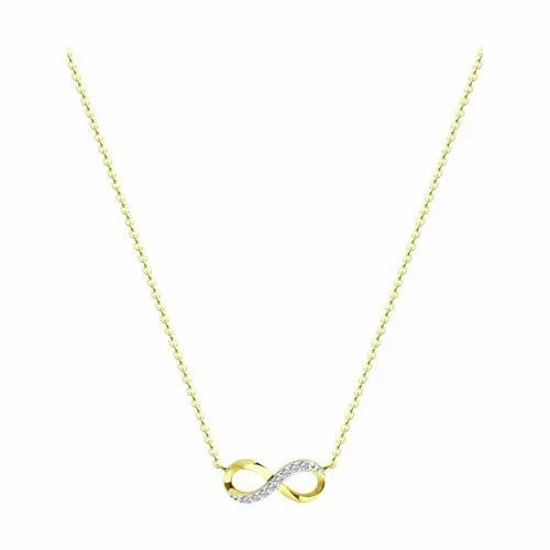 Колье Diamant, желтое золото, 585 проба, фианит, длина 40 см.