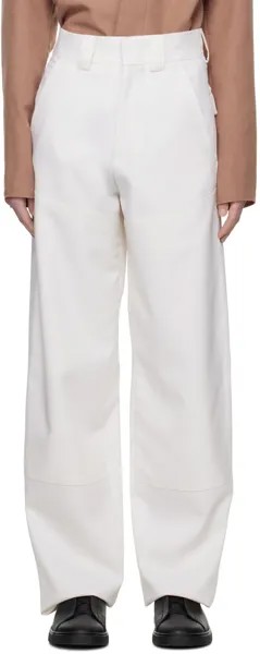 Бело-белые брюки со вставками ZEGNA