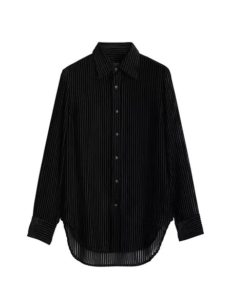 Рубашка в полоску Lila High-Low Rag & Bone, черный