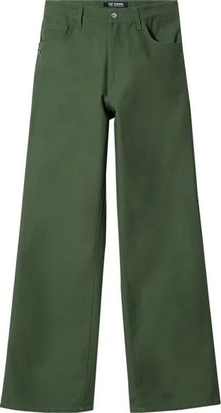 Брюки Raf Simons Wide Fit Denim Workwear Pants 'Green', зеленый