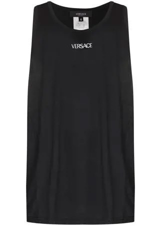 Versace топ без рукавов с узором Greca