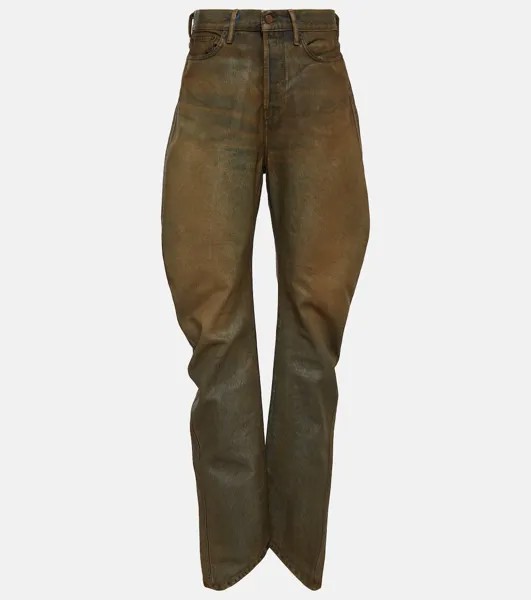 Прямые джинсы panna с высокой посадкой и покрытием Acne Studios, коричневый