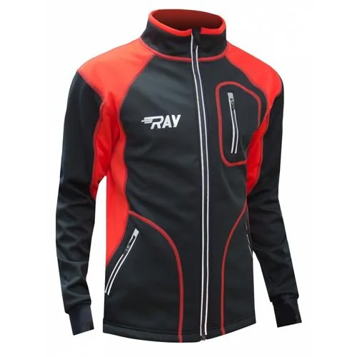 Куртка RAY, средней длины, силуэт прямой, без капюшона, быстросохнущая, ветрозащитная, карманы, размер 50, красный, черный