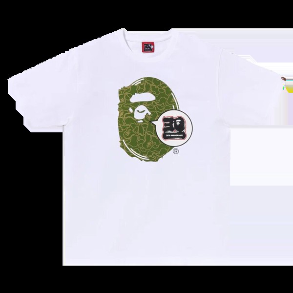 Футболка BAPE 30th Anniversary Ape Head 'White/Green', белый