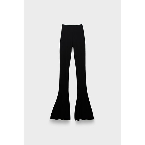 Легинсы Andrea Ya'aqov ribbed flared leggings, размер 42, чёрный