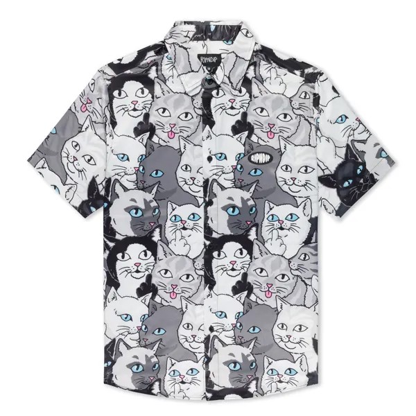 Рубашка мужская Ripndip Family Tree Button Up серая L