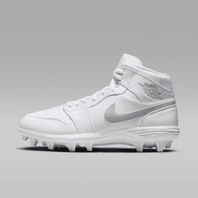 Бутсы Jordan 1 Mid TD, цвет White/White/Grey Fog
