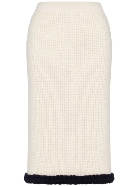 Moschino фактурная юбка из вирджинской шерсти, белый