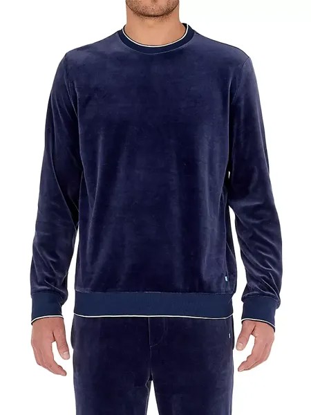 Велюровый свитер Catane Hom, темно-синий